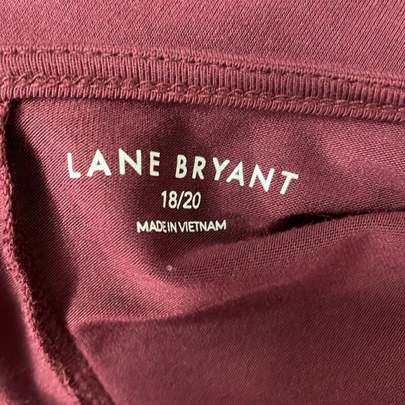 Lane Bryant Burgundy Faux Wrap Top - Picture 4 of 5